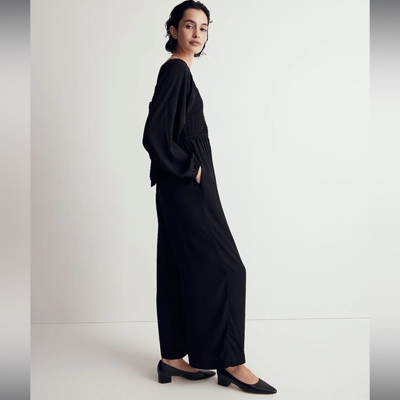 Lucie Tie-Back Long-Sleeve Jumpsuit in Star Jacquard - Picture 3 of 6